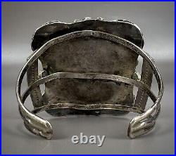 Vintage OLD Navajo Sterling Silver High Grade Turquoise Cuff Bracelet STUNNING