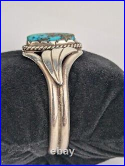 Vintage Old Navajo Sterling Silver & Turquoise Cuff Bracelet 6.5 Bangle