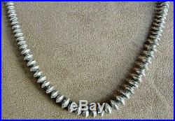 Vintage Old Pawn Native American Sterling Silver Fine Navajo Pearls Necklace