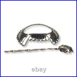 Vintage Southwestern Sterling Silver 925 Hand Stamped Ponytail Holder