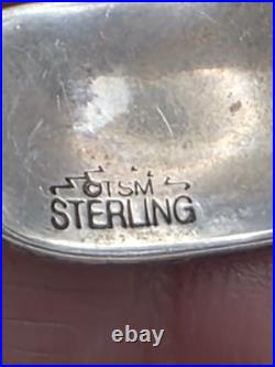 Vintage Sterling Silver Native American Tsm Cuff Bracelet
