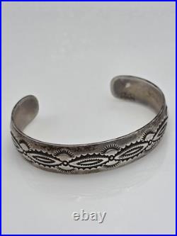 Vintage Sterling Silver Native American Tsm Cuff Bracelet