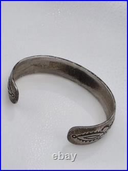 Vintage Sterling Silver Native American Tsm Cuff Bracelet