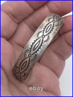 Vintage Sterling Silver Native American Tsm Cuff Bracelet