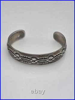 Vintage Sterling Silver Native American Tsm Cuff Bracelet