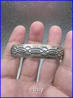 Vintage Sterling Silver Native American Tsm Cuff Bracelet