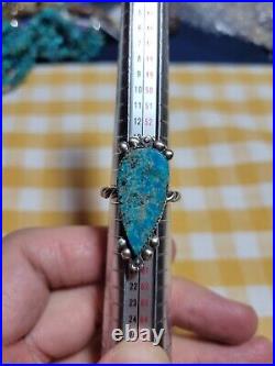 Vintage Sterling Silver Navajo Southwestern Turquoise Ring Size 7.75