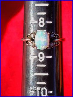 Vintage Sterling Silver Opal 6 Cuff Bracelet + Sterling Silver Opal Ring