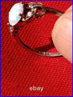 Vintage Sterling Silver Opal 6 Cuff Bracelet + Sterling Silver Opal Ring