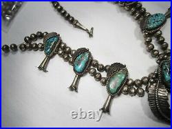 Vintage Sterling Silver & Turquoise Squash Blossom Necklace Needs Rethread C2509
