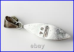 Vintage Teddy Goodluck Navajo Sterling Silver Gaspeite & Opal Inlay Pendant TG