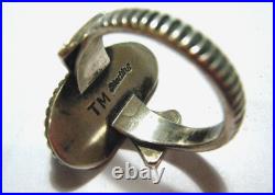 Vintage Terry Martinez NAVAJO Sterling Silver Carico Lake Turquoise Ring sz 7.5