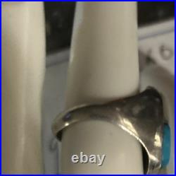 Vintage Zuni Ring of Inlay Turquoise Mother of Pearl Size 6.5 good luck