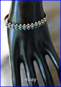 Vintage Zuni Sterling & Royston Turquoise Petit Point Cuff Bracelet 6 5/8 wearb