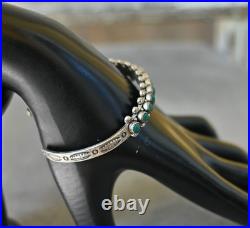 Vintage Zuni Sterling & Royston Turquoise Petit Point Cuff Bracelet 6 5/8 wearb
