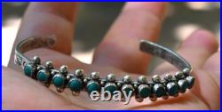 Vintage Zuni Sterling & Royston Turquoise Petit Point Cuff Bracelet 6 5/8 wearb