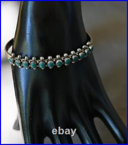 Vintage Zuni Sterling & Royston Turquoise Petit Point Cuff Bracelet 6 5/8 wearb