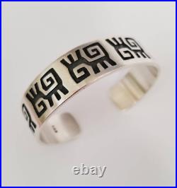Vintage hopi/navajo overlay sterling silver bracelet