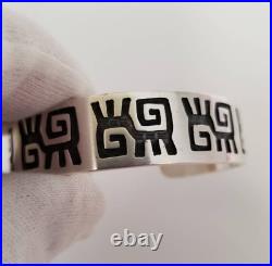 Vintage hopi/navajo overlay sterling silver bracelet