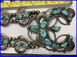 Vintage squash blossom turquoise navajo necklaces