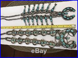 Vintage squash blossom turquoise navajo necklaces