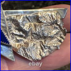 Vntg Navajo Sterling Silver Blue Lapis Modernint Brooch Pin Signed 1995 BDFA EUC