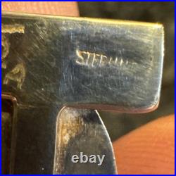 Vntg Navajo Sterling Silver Blue Lapis Modernint Brooch Pin Signed 1995 BDFA EUC