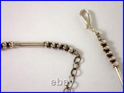 Vtg Reversible Navajo Sterling Gaspeite & Opal Stick Bar Fringe Pendant Necklace