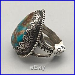 Vtg. Turquoise and Sterling Ring, Early Work of Carl, Irene Clark (Unsigned)