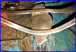 WD Navajo cuff bracelet sterling silver black onyx, leaf berry design