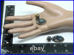 WILL DENETDALE Navajo Native American Blue Stone Sterling Silver Dangle Earrings