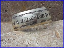 Wilber Tracy Vintage Native American Sterling Silver Cuff Bracelet