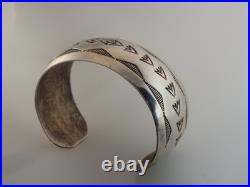 Wilber Tracy Vintage Native American Sterling Silver Cuff Bracelet