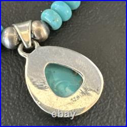WoMens Blue Kingman Turquoise Pendant Navajo Sterling Silver Necklace 21 19055 WoMens Blue Kingman Turquoise Pendant Navajo Sterling Silver Necklace 21 19055