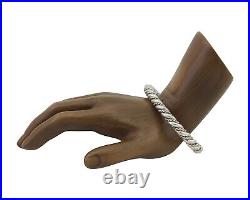 Women Navajo TAHE 925 Sterling Silver Twist Cuff Bracelet #233