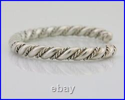 Women Navajo TAHE 925 Sterling Silver Twist Cuff Bracelet #233