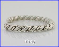 Women Navajo TAHE 925 Sterling Silver Twist Cuff Bracelet #233