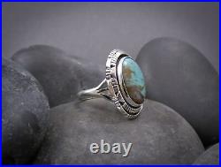 Women's Native American Turquoise Silver Ring Size 9.25