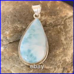 Womens Blue Larimar Navajo Sterling Silver Pendant 10829