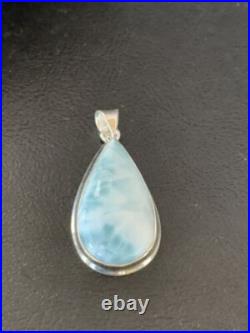 Womens Blue Larimar Navajo Sterling Silver Pendant 10829
