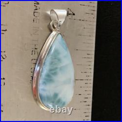 Womens Blue Larimar Navajo Sterling Silver Pendant 10829