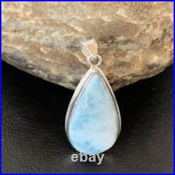 Womens Blue Larimar Navajo Sterling Silver Pendant 10829