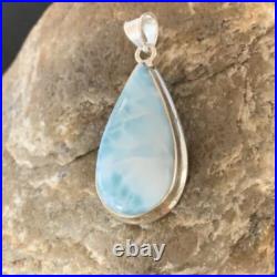 Womens Blue Larimar Navajo Sterling Silver Pendant 10829