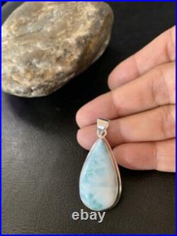 Womens Blue Larimar Navajo Sterling Silver Pendant 10829