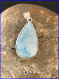 Womens Blue Larimar Navajo Sterling Silver Pendant 10829