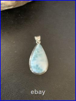 Womens Blue Larimar Navajo Sterling Silver Pendant 10829