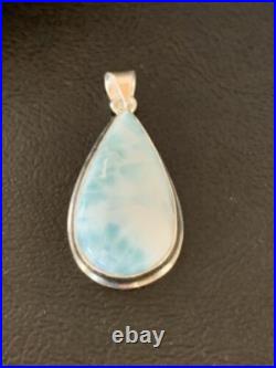Womens Blue Larimar Navajo Sterling Silver Pendant 10829
