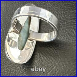 Womens Blue Larimar Navajo Sterling Silver Ring Size 7 17654