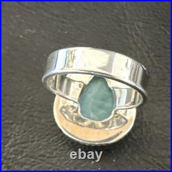 Womens Blue Larimar Navajo Sterling Silver Ring Size 7 17663