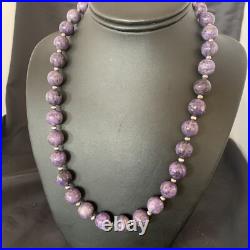 Womens Purple Charoite Navajo Pearls Sterling Silver Necklace 20 11961